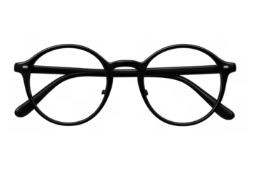 Black round retro style vision glasses