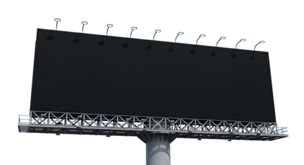 A large black billboard, ready for advertising or graphic design