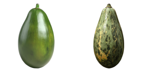 Two refreshing melon fruits placed closely on a clean background. Both fruits are perfectly ripe and ready to be enjoyed