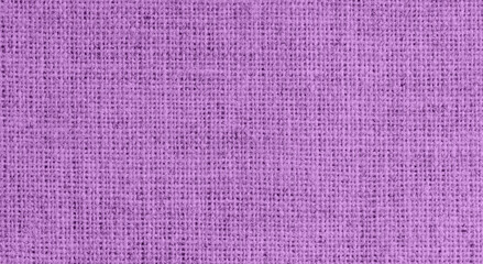 Purple burlap fabric texture close-up, coarse woven textile background
