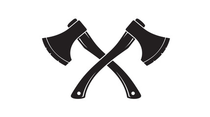 a striking visual depiction of two crossed axes presented in a sleek black silhouette ideal for various design projects on transparent background high quality professional detailed