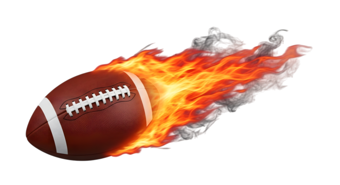 American football on fire