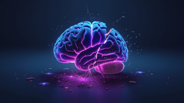 Artificial intelligence brain with neural network connections and data processing