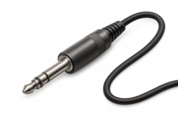 Black 1/4 inch audio jack plug cable