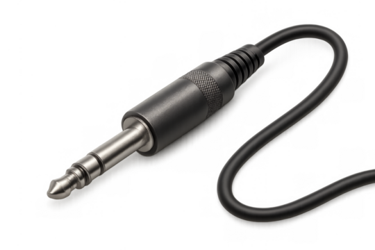 Black 1/4 inch audio jack plug cable
