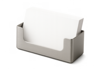 Blank business cards in metal holder mockup