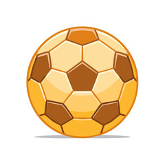 Fototapeta premium A classic soccer ball with hexagonal and pentagonal panels in golden yellow and brown.