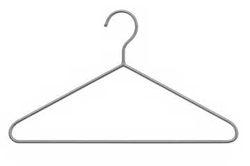 Metal wire clothes hanger on transparent background