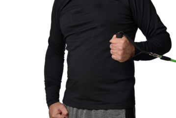 Elastic knee brace for physical training, crossfit, physiotherapy, body health, exercise, pilates, yoga and bodybuilding isolated on white background.