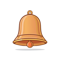 Classic Golden Bell Illustration with Detailed Shine and Shadow