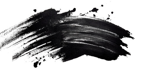 Abstract grunge brush stroke paint blot rough black texture .banner design artistic dirty splatter background .hand drawn ink stroke element for creative layout and artwork .