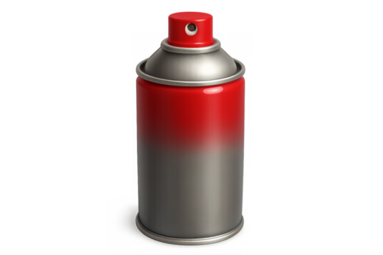 Red and grey spray paint can isolated - Powered by Adobe