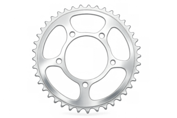 Motorcycle sprocket gear chainring part on transparent background