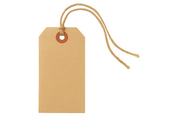 Blank brown kraft paper tag with string