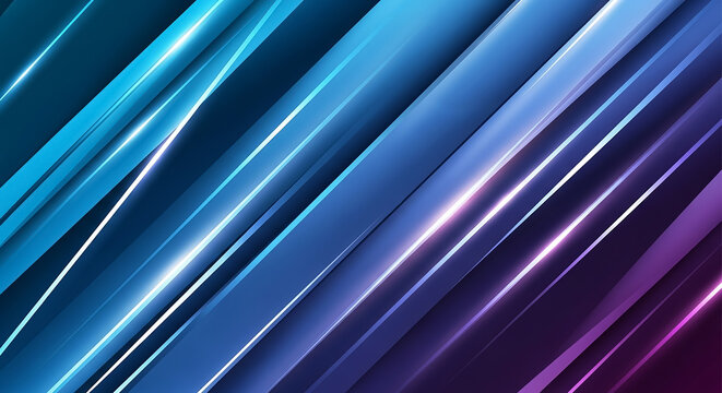 Abstract blue and purple glowing diagonal lines background