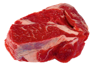 Raw beef chuck roast isolated on transparent background