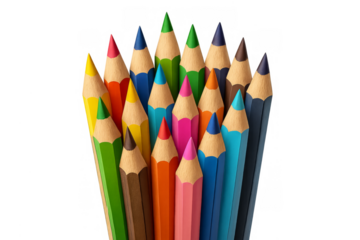 Colorful drawing pencils tips forming vibrant palette