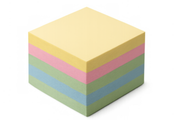 Stack of colorful sticky notes office supplies