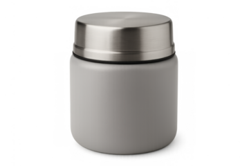 Insulated food jar with steel lid keeping food warm