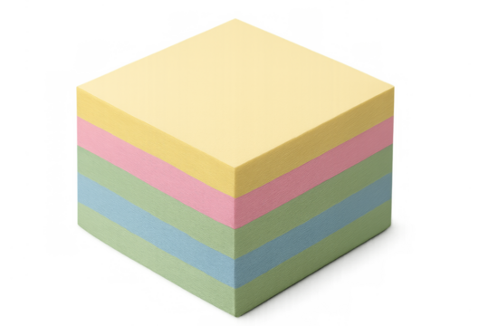 Stack of colorful sticky notes office supplies