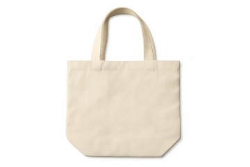 Blank canvas tote bag mockup transparent background