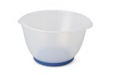 Plastic mixing bowl for kitchen food preparation