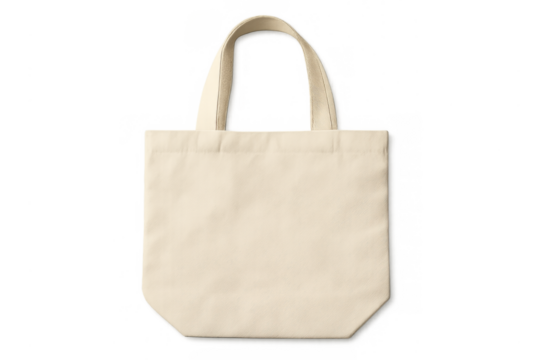 Blank canvas tote bag mockup transparent background