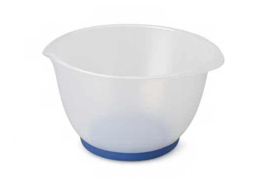 Plastic mixing bowl for kitchen food preparation