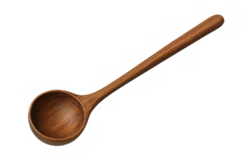 Wooden spoon kitchen utensil cooking on transparent background