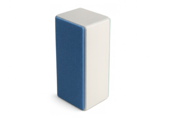 Whiteboard eraser with blue felt on transparent background