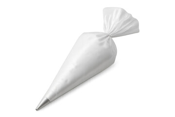 Icing piping bag with metal tip transparent background