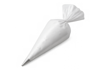 Icing piping bag with metal tip transparent background