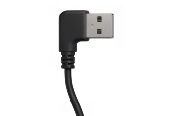 Angled usb cable connector providing data connection