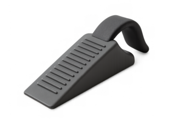Gray plastic ribbed door stop wedge