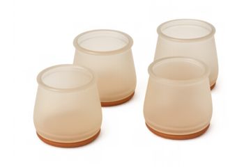 Transparent silicone chair leg caps protecting floor