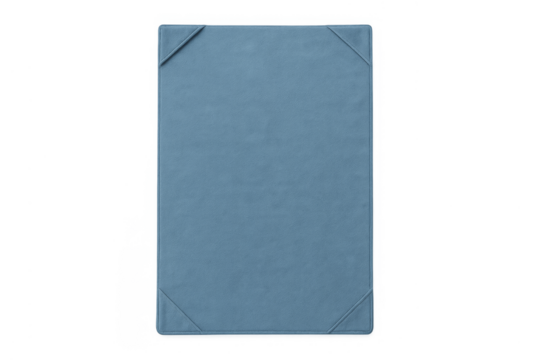 Blank blue restaurant menu cover template on transparent background
