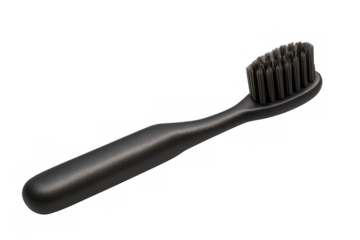 Black toothbrush providing essential dental oral hygiene care