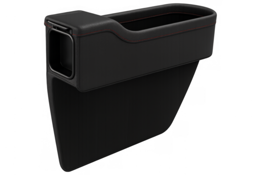 Car seat gap filler organizer box on transparent