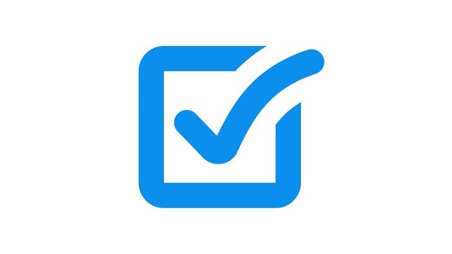 Animated check mark symbol representing approval, success, or correctness. Minimal tick mark icon on transparent background for UI, business, or digital design projects.