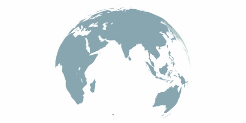 Stylized globe showing asia australia and the indian ocean on a white background