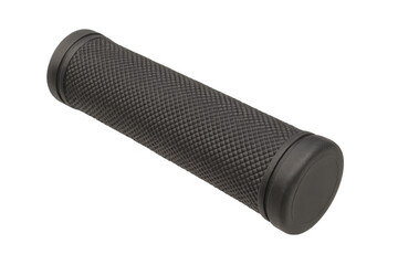 Black rubber bicycle handle grip on transparent background