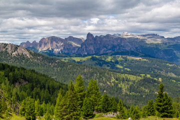 Fototapeta premium LMountain landscape near Livinallongo del Col di Lana and Valparola Pass. Dolomites Alps. Italy.