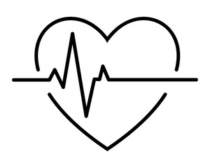 Heartbeat line in heart shape