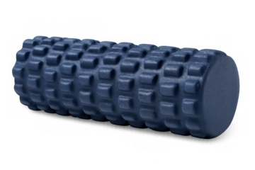Dark blue foam roller for muscle recovery and fitness