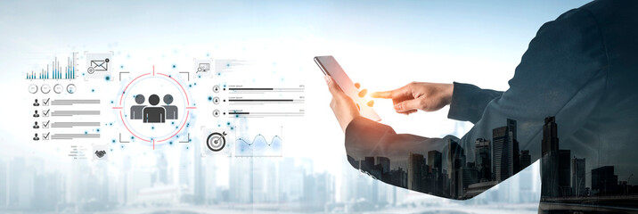 A dashboard for customer relationship management (CRM). The data analysis and market research help to identify a target audience and understand customer reviews and behavior. Fermion