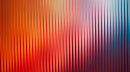 Vibrant Gradient of Red Orange and Blue on Ribbed Frosted Glass Texture ribbed texture vertical lines
