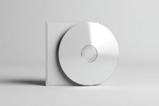 Minimalist CD Cover Design with White Base and Elegant Illustration Path