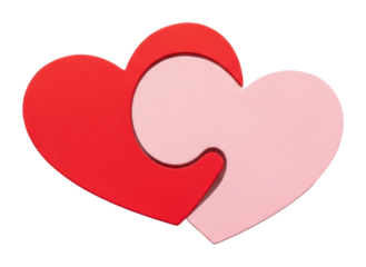 Romantic heart shapes love theme digital vibrant colors abstract isolated on transparent background