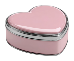 Romantic gift idea heart-shaped pink box home lifestyle isolated on transparent background