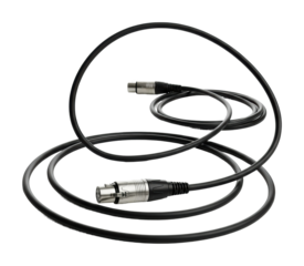 Connecting audio devices xlr cable use in sound recording isolated on transparent background